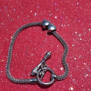 Silver Heart Toggle Bracelet